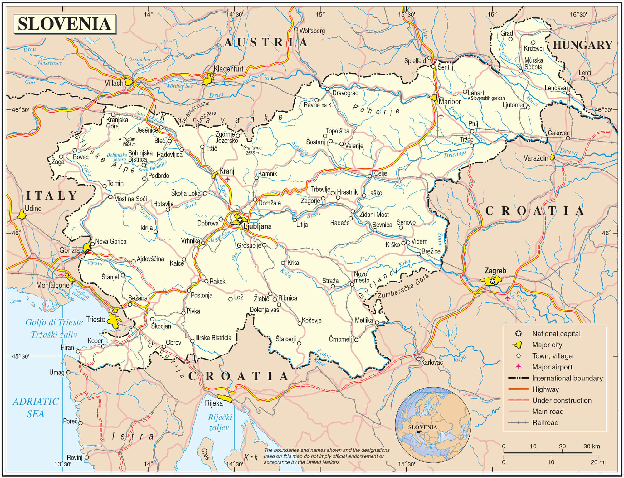 strase karte von slowenien